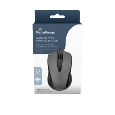 Mediarange Optical Mouse Wired MROS201 Mediarange Optical Mouse Wired MROS201