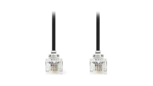 Nedis Τηλεφωνικό Καλώδιο RJ11 6P4C 5m Μαύρο (TCGP90200BK50)