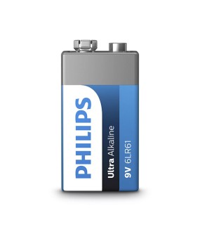 Philips Ultra Alkaline Power 9V 6LR61E1B/10 Μπαταρία Philips Ultra Alkaline Power 9V 6LR61E1B/10 Μπαταρία
