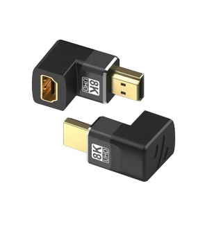 PT Adapter HDMI 2,1V Male to Female 90o Left Angled 8k 60 Hz Metal PT Adapter HDMI 2,1V Male to Female 90o Left Angled 8k 60 Hz Metal