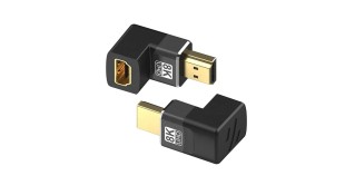 PT Adapter HDMI 2,1V Male to Female 90o Left Angled 8k 60 Hz Metal PT Adapter HDMI 2,1V Male to Female 90o Left Angled 8k 60 Hz Metal