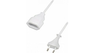 Sonora EC5W010 Μπαλαντέζα Προέκταση Καλωδίου με Μήκος 5m Mε Διπολικό Φις Λευκή