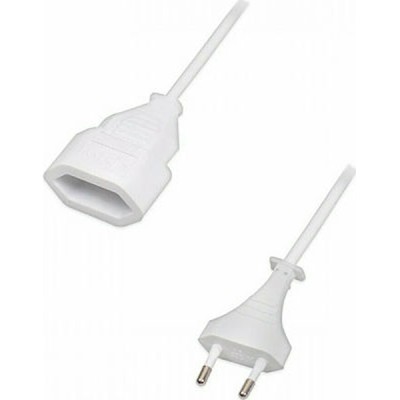 Sonora EC5W010 Μπαλαντέζα Προέκταση Καλωδίου με Μήκος 5m Mε Διπολικό Φις Λευκή