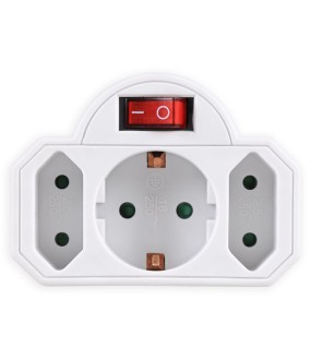 Sonora PAW121 Ταφ 3 Θέσεων με Διακόπτη Λευκό Sonora PAW121 Ταφ 3 Θέσεων με Διακόπτη Λευκό